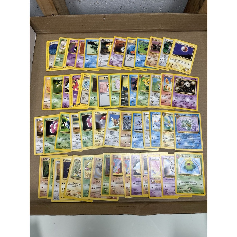 54‎ Clean Vintage Pokemon Cards Ereaders Neo gym etc 1st editions LP-NM